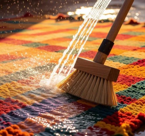 Washing & Cleaning Carpet manually HK